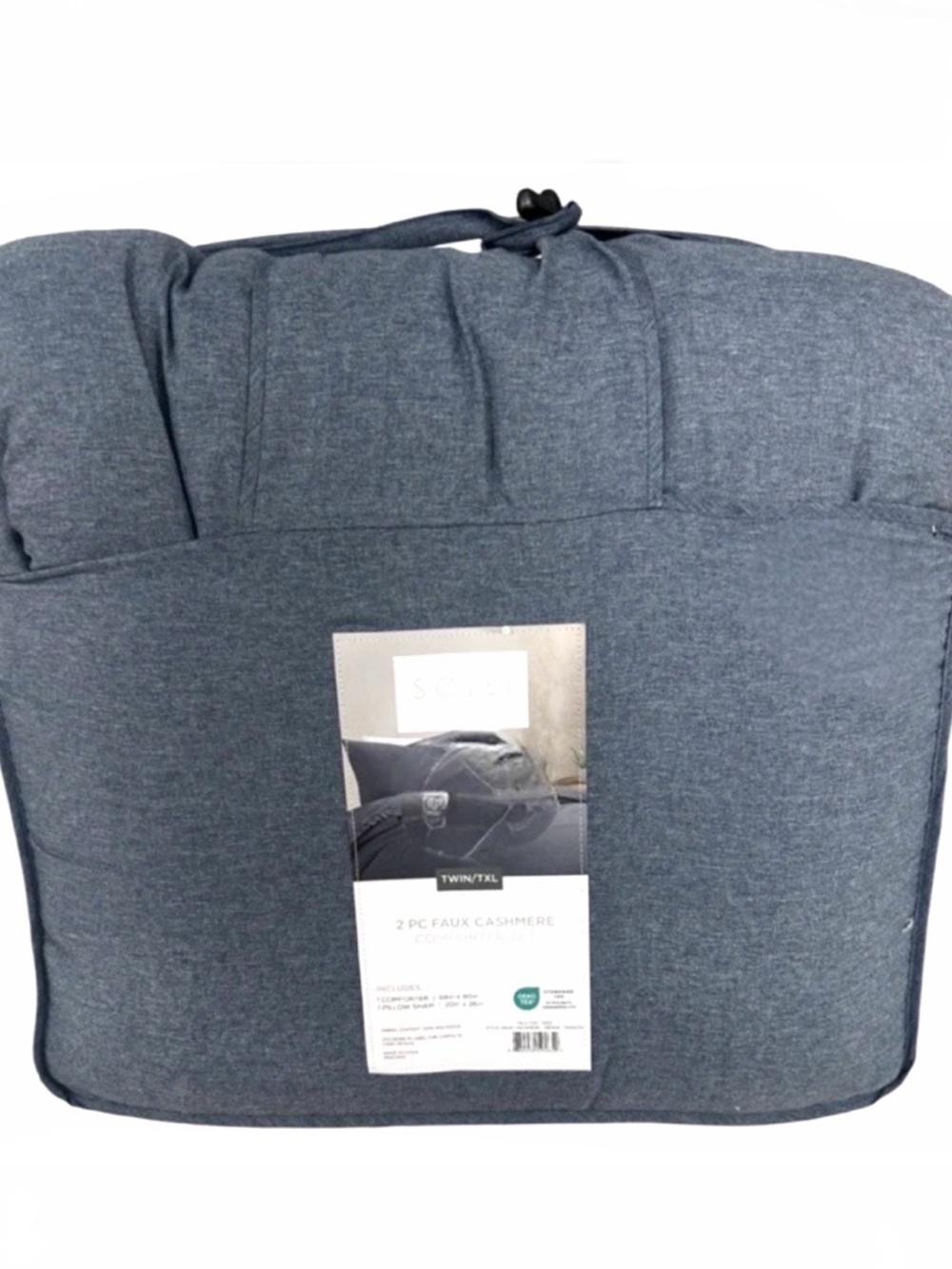 SOLEI 3 Piece Faux Cashmere Blue Denim  Twin/Twin XL Comforter Set 68”x90”